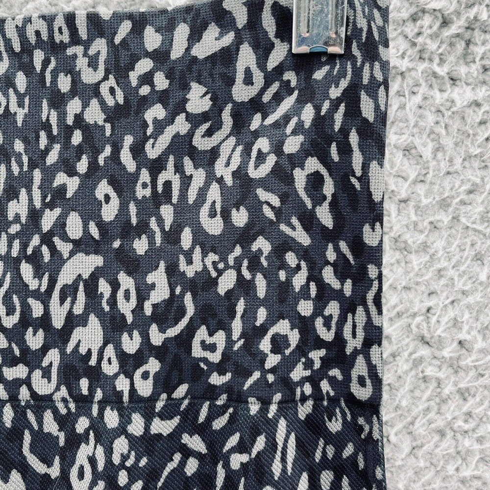 Spanx Leggings Navy Blue Gray Leopard Print Seamless Mid Rise Ankle - Picture 7 of 9